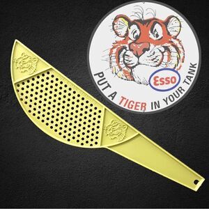 Vintage Esso Gasoline Ad Promo Avocado Green Plastic Pot Spatula Strainer